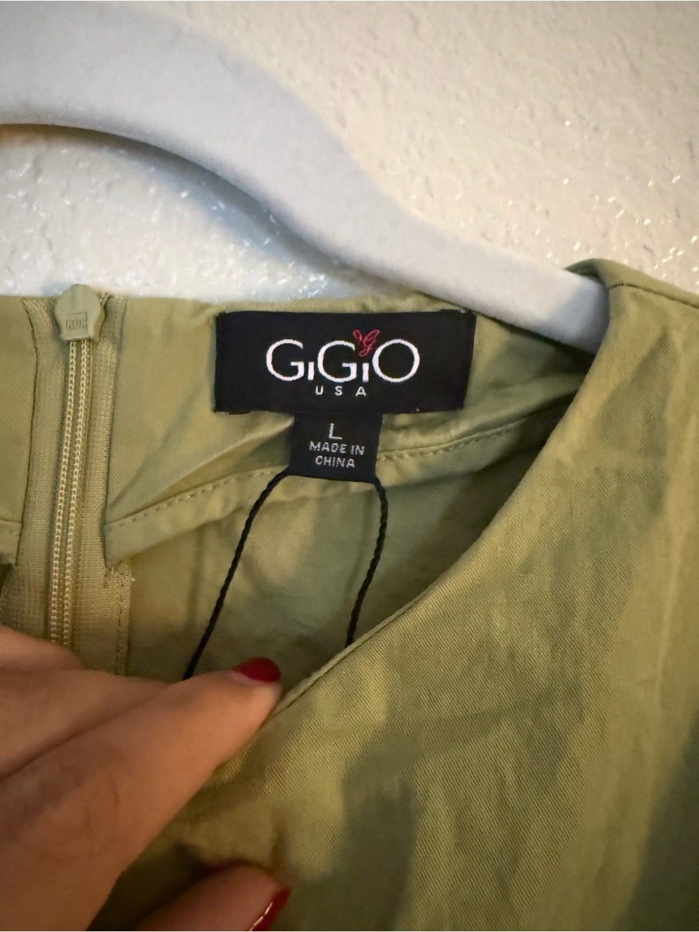 Smocked Pintuck Waist Midi Dress in Olive Green - Picture 5 of 8